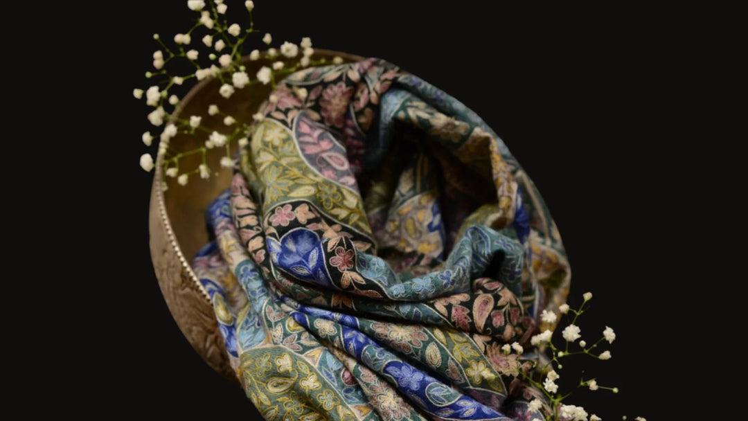 pashmina shawl with flowers