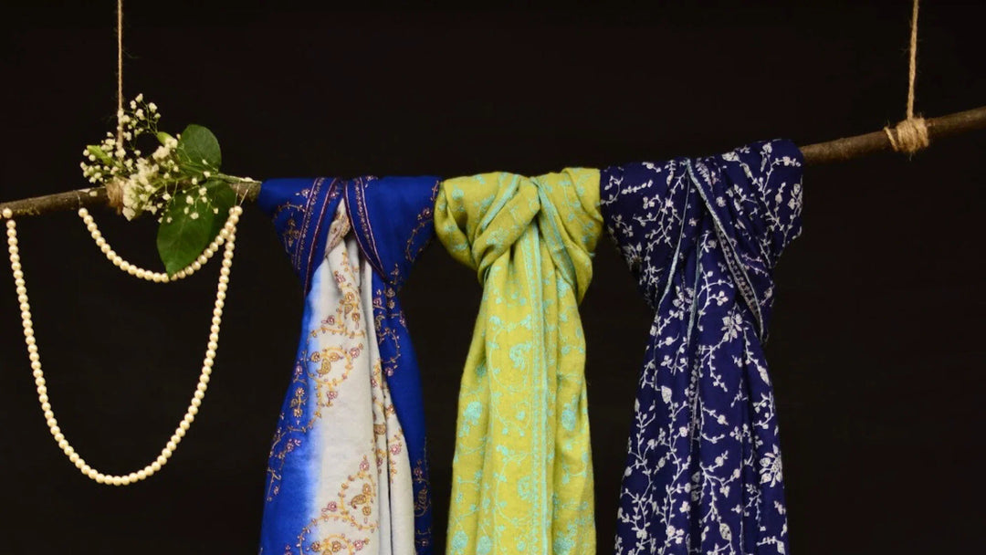 3 Jaalidar pashmina knot styled on rod