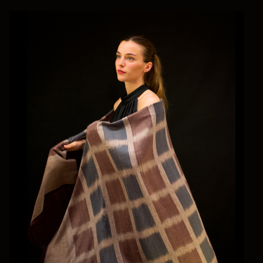 Ikat Pashmina Shawl - Indus Weavers