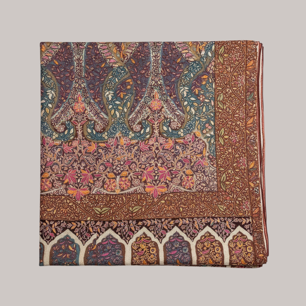 Rivora – Handwoven Kalamkari Pashmina Shawl | Luxury Cashmere Heirloom