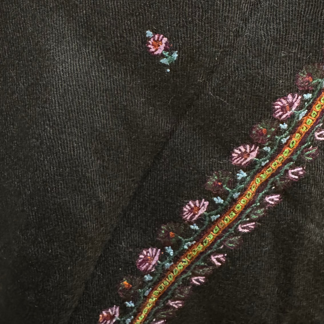 Black Pashmina Shawl closeup