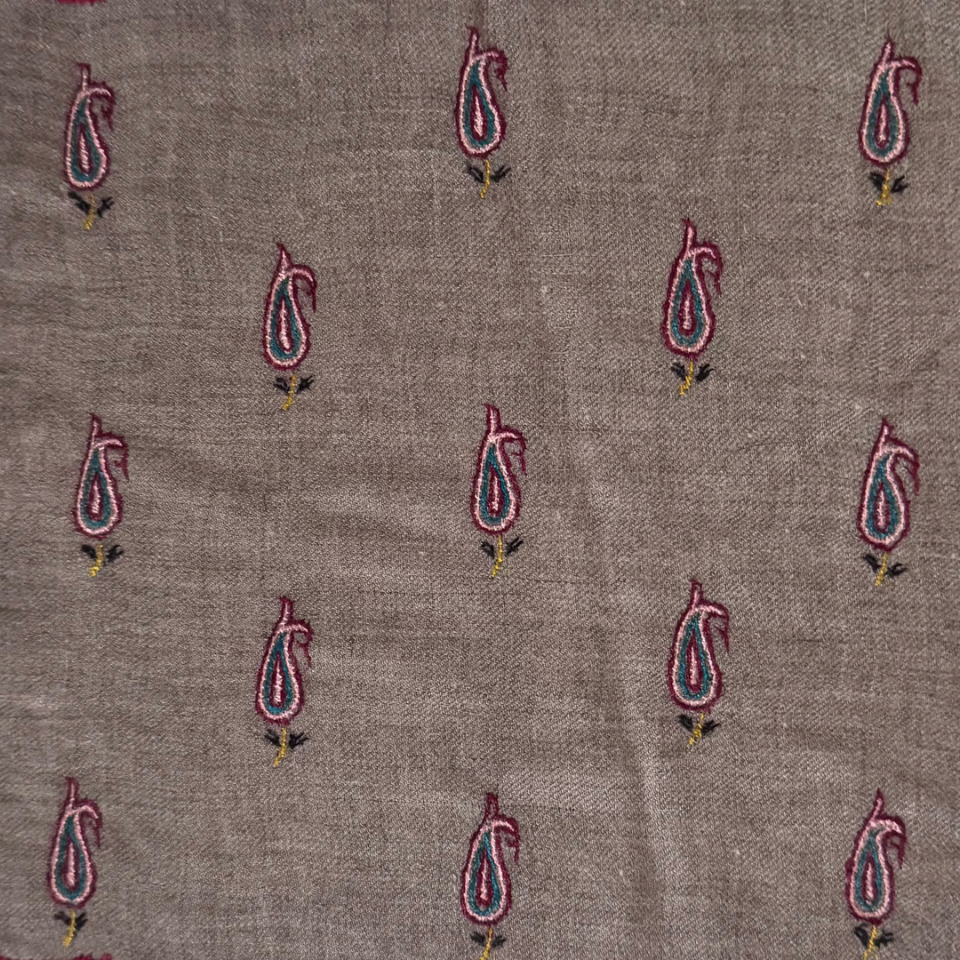 Paisley pashmina undyed flat lay