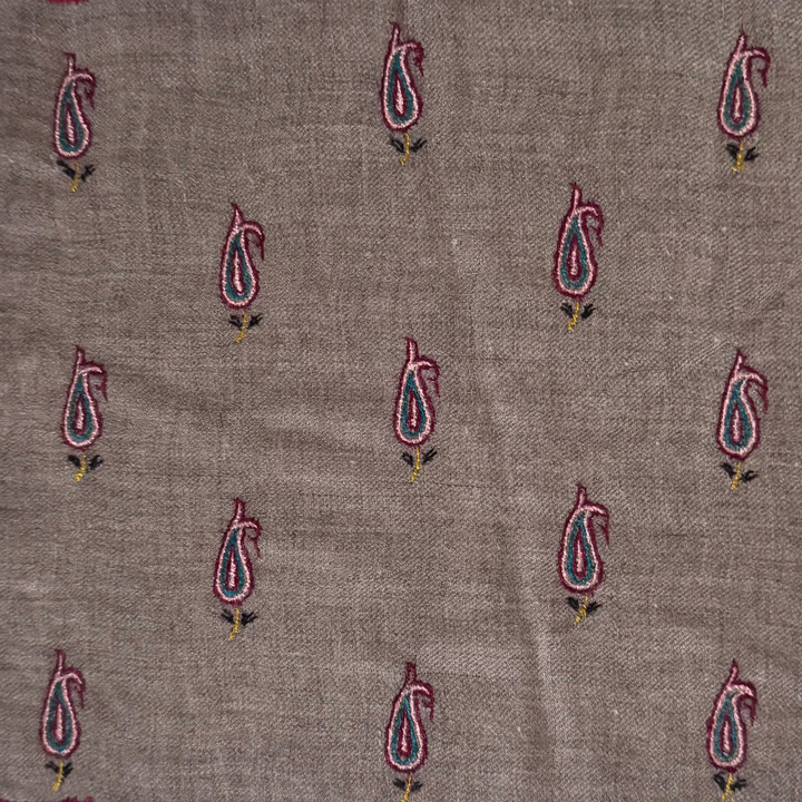 Paisley pashmina undyed flat lay