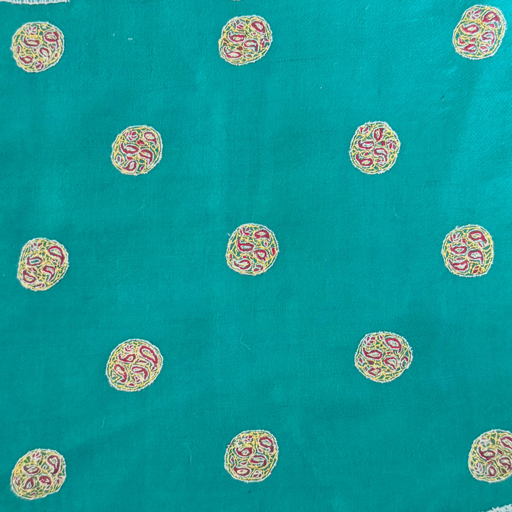 Green circular paisley pocket square