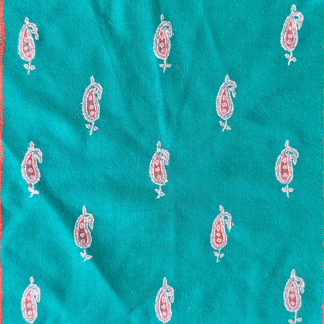 Green Paisley Pocket square 