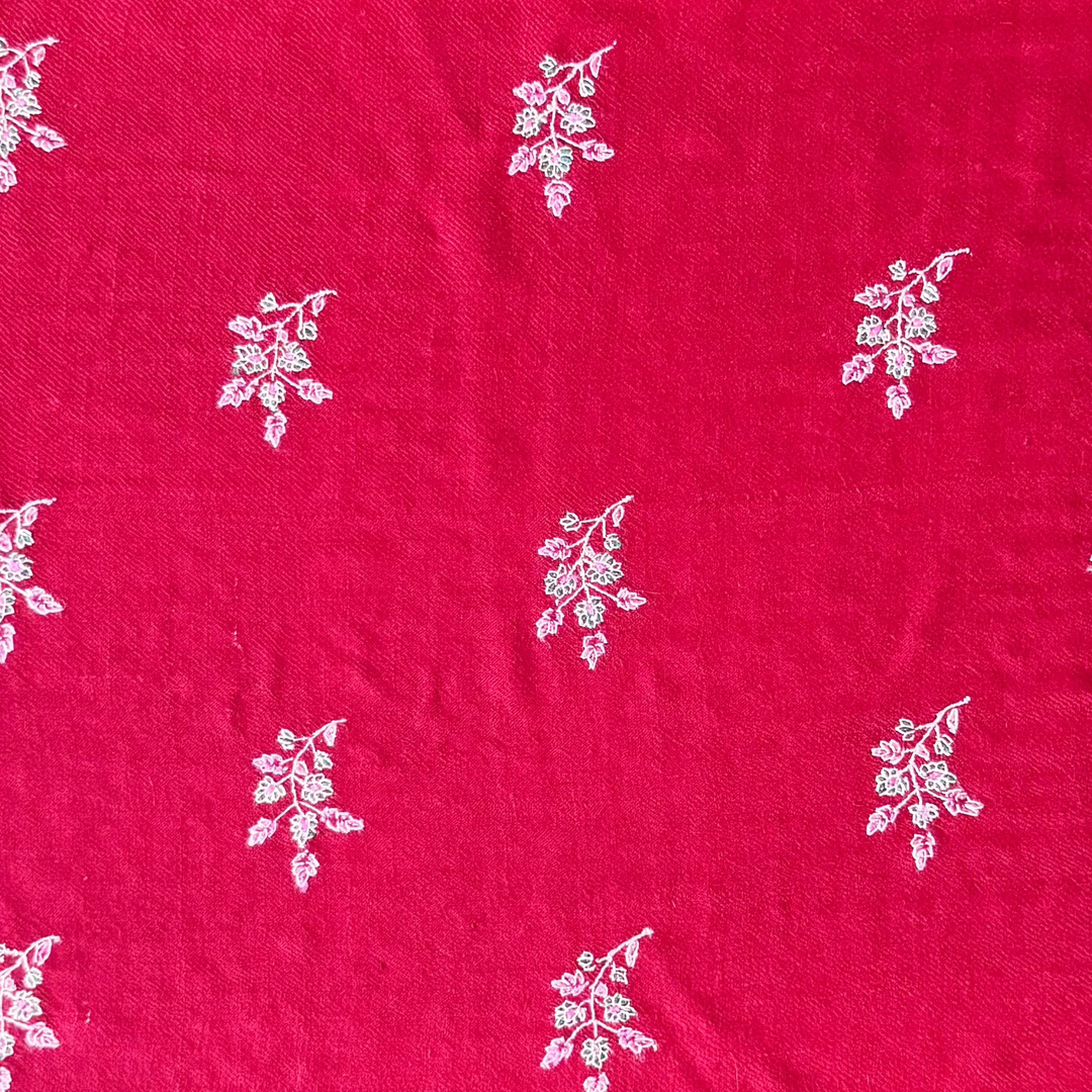 Red big floral buds pocket square