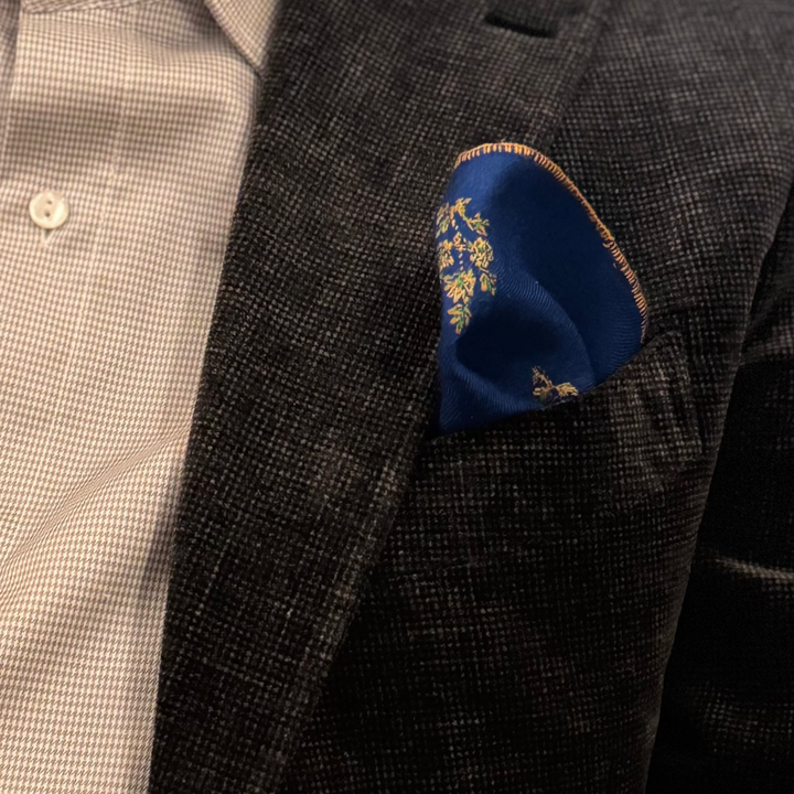 Handcrafted pure Pashmina pocket square for men’s formal wear.