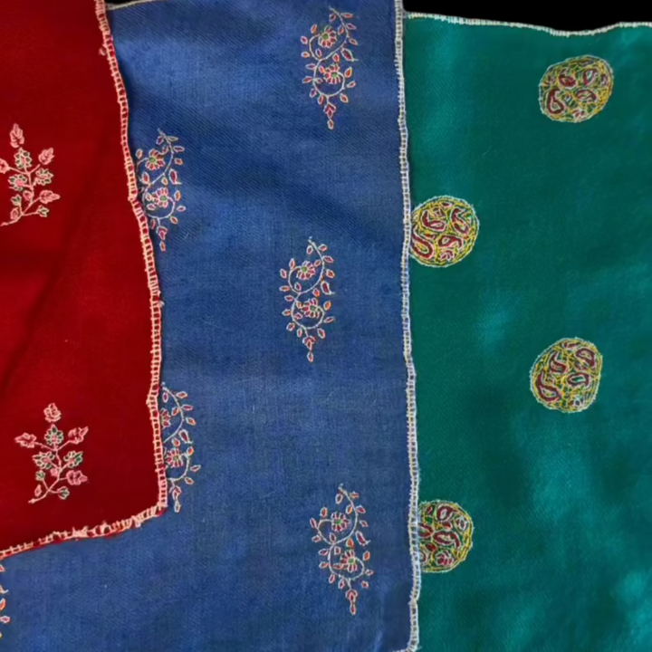 Pocket Handkerchiefs Flat Lay Red Blue Green