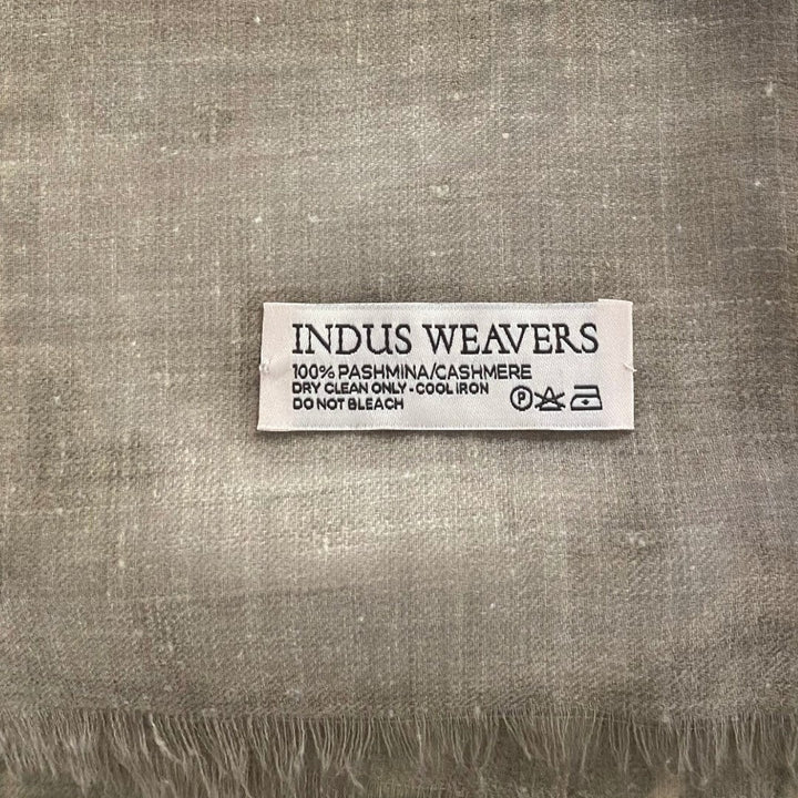 Pure Ladakhi Pashmina Shawl – Flat Lay of Natural Undyed Ivory & Toosh Cashmere Wrap | Indus Weavers