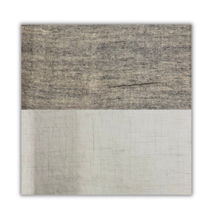 Gray and white reversible pashmina on a white background