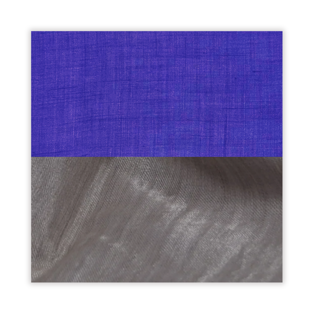 pashmina  color swatches in silver and blue on a white background