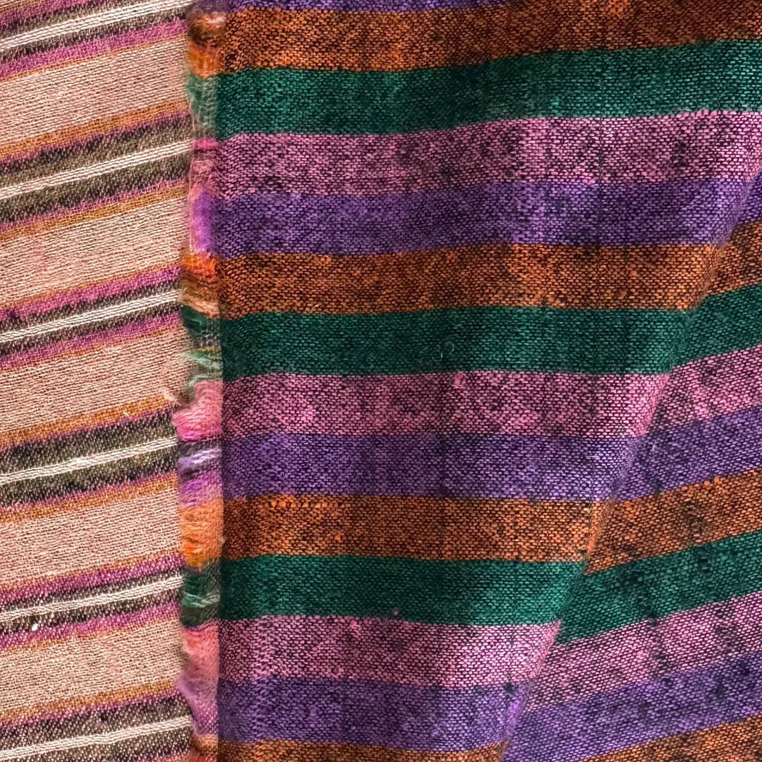 FIONA Kashmiri Cashmere Wrap – Flat Lay Showing Full 100x200cm Reversible Pashmina Shawl | Indus Weavers