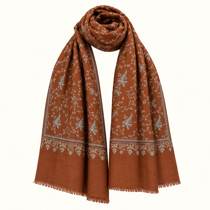 TERRA | Hand-Embroidered Sozni Pashmina Shawl