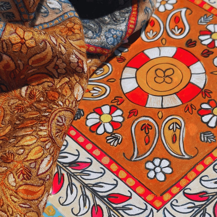 AMORE One-of-a-Kind Jamawar Pashmina – Presented in Hand-Painted Magnetic Box with Linen Cloth Bag | Indus Weavers