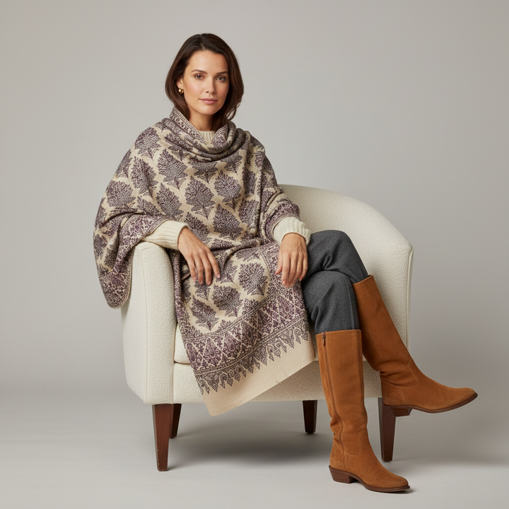 Lumora – Handwoven Cashmere Pashmina Shawl with Sozni Jamawar Embroidery | Luxury Artisan Heirloom