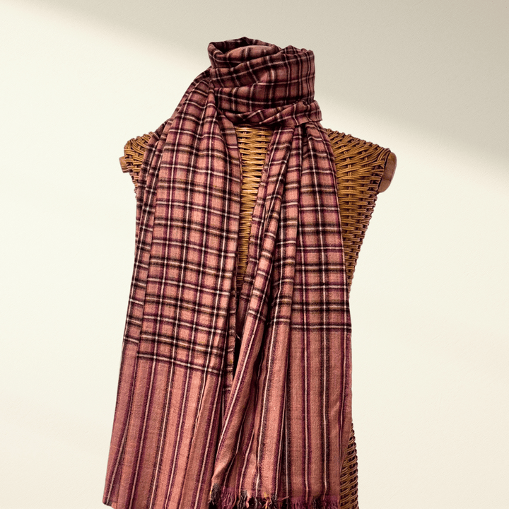 FIONA – Handwoven Reversible Pashmina Shawl | 100% Pure Cashmere Luxury Wrap (Shades of Purple & Green) - Indus Weavers