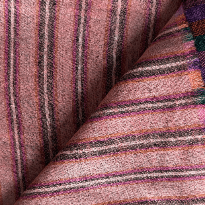 FIONA – Handwoven Reversible Pashmina Shawl | 100% Pure Cashmere Luxury Wrap (Shades of Purple & Green) - Indus Weavers