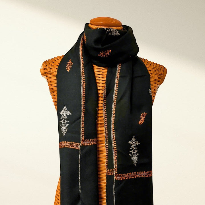 FLORVERDE Kashmiri Dark Green Pashmina Shawl – Full View Luxury Cashmere Wrap with Sozni Hand Embroidery | Indus Weavers