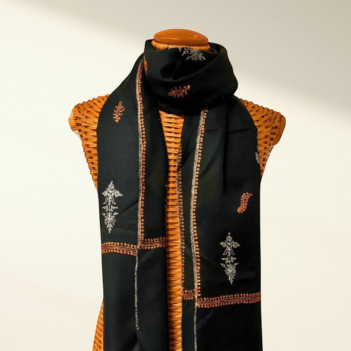 FLORVERDE Kashmiri Dark Green Pashmina Shawl – Full View Luxury Cashmere Wrap with Sozni Hand Embroidery | Indus Weavers