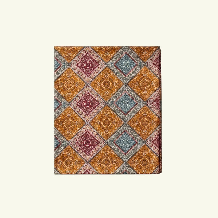 AMORE Pure Cashmere Jamawar Wrap – Detail Shot of Hand Stitched Jamawar Pattern by Master Artisan Tasiya | Indus Weavers