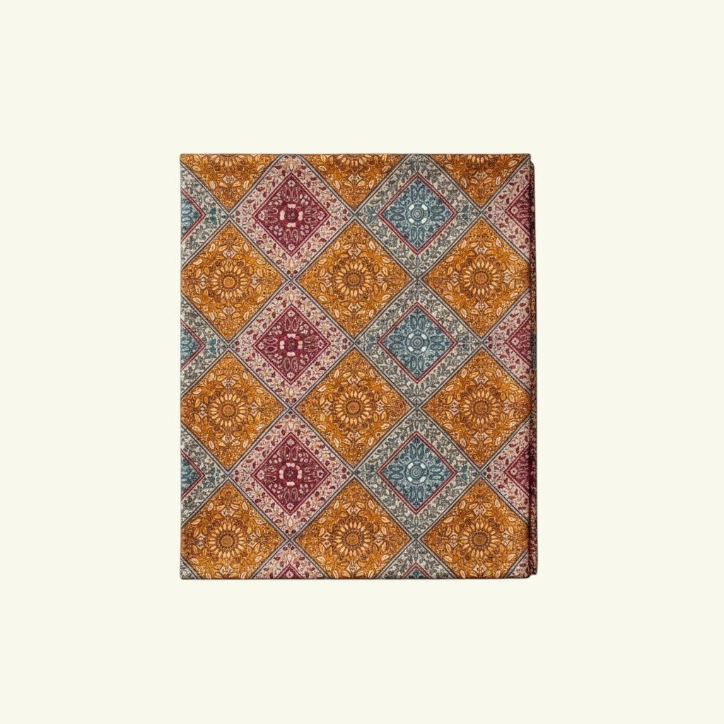AMORE Pure Cashmere Jamawar Wrap – Detail Shot of Hand Stitched Jamawar Pattern by Master Artisan Tasiya | Indus Weavers