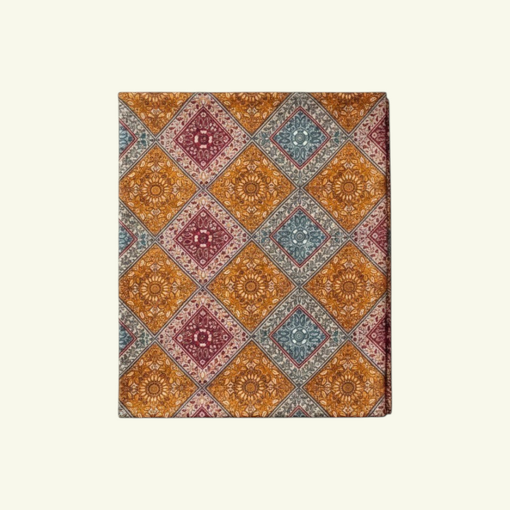 AMORE Pure Cashmere Jamawar Wrap – Detail Shot of Hand Stitched Jamawar Pattern by Master Artisan Tasiya | Indus Weavers