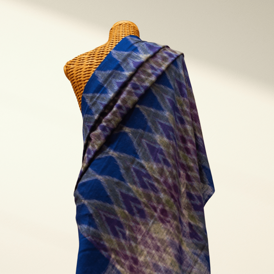 IRIS Pashmina Shawl – Handwoven Ikat Cashmere Wrap - Indus Weavers