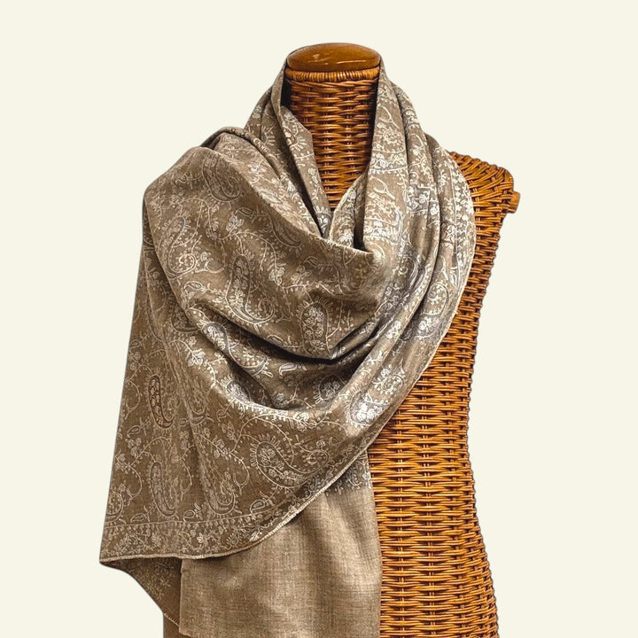 JALORA Kashmiri Pashmina Shawl – Full View Handwoven Semi-Jamawar Sozni Needlework Embroidered Luxury Wrap | Indus Weavers