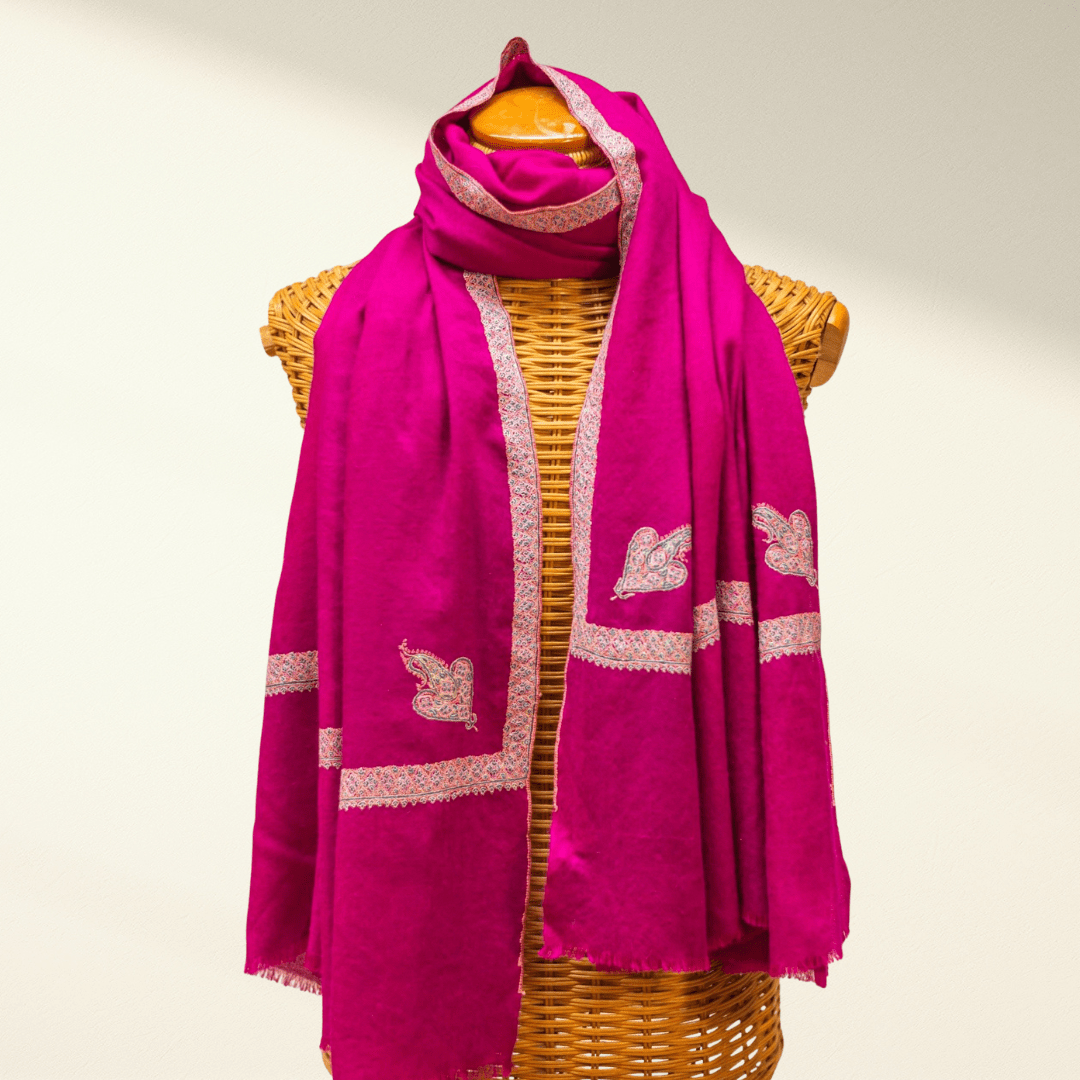 Kashmiri Pashmina ROZY Handcrafted Hashidaar Everyday Shawl - Indus Weavers