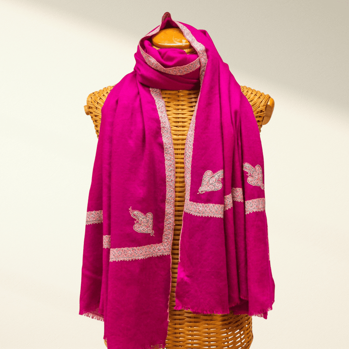 Kashmiri Pashmina ROZY Handcrafted Hashidaar Everyday Shawl - Indus Weavers