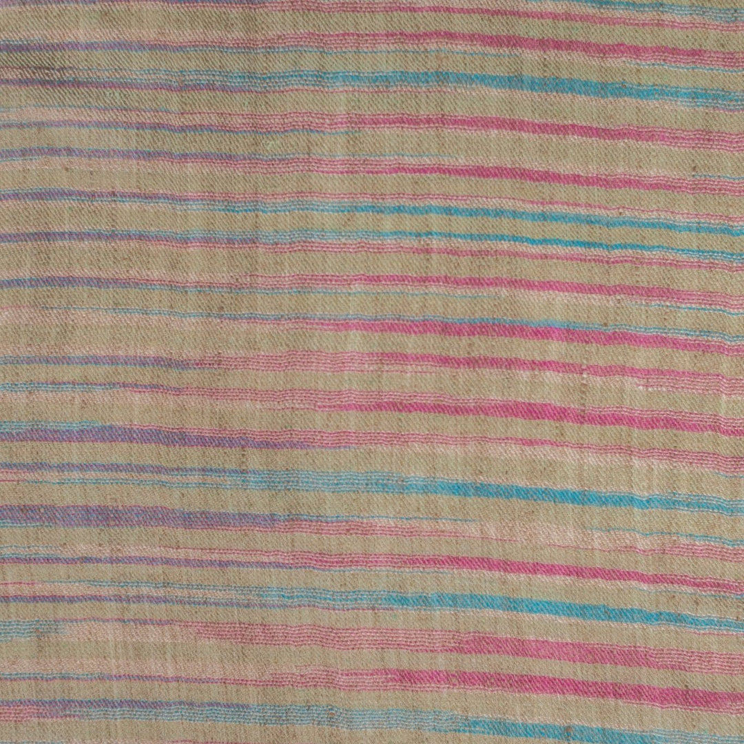 KHADI – Handwoven Kani Pashmina Shawl | Undyed Cashmere Wrap with Multicolour Paisley - Indus Weavers