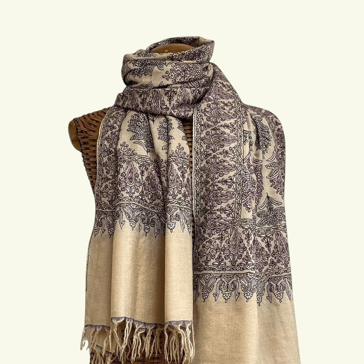 Lumora – Handwoven Cashmere Pashmina Shawl with Sozni Jamawar Embroidery | Luxury Artisan Heirloom - Indus Weavers