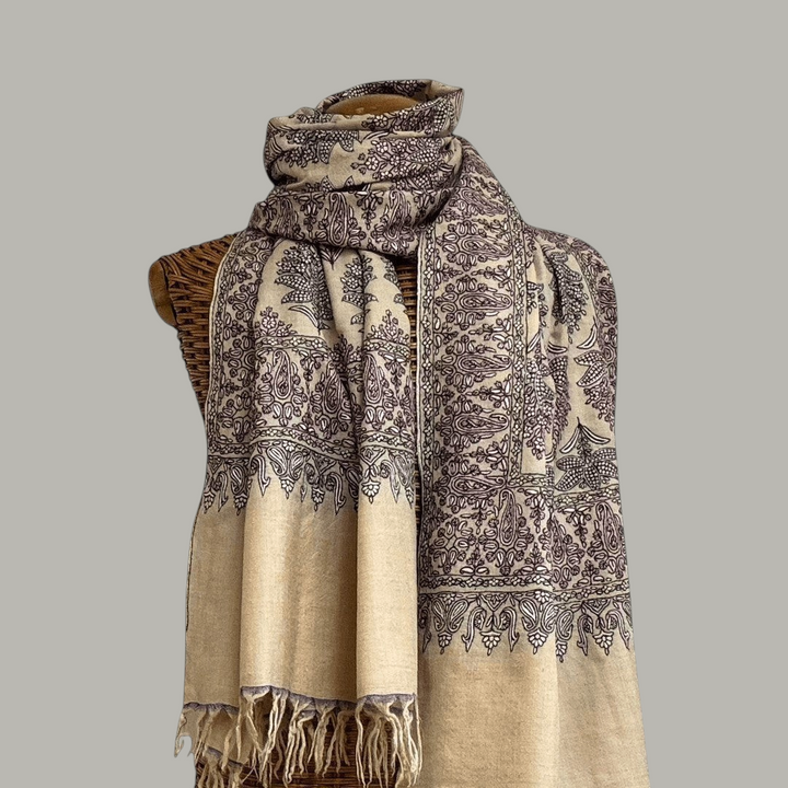 Lumora – Handwoven Cashmere Pashmina Shawl with Sozni Jamawar Embroidery | Luxury Artisan Heirloom - Indus Weavers
