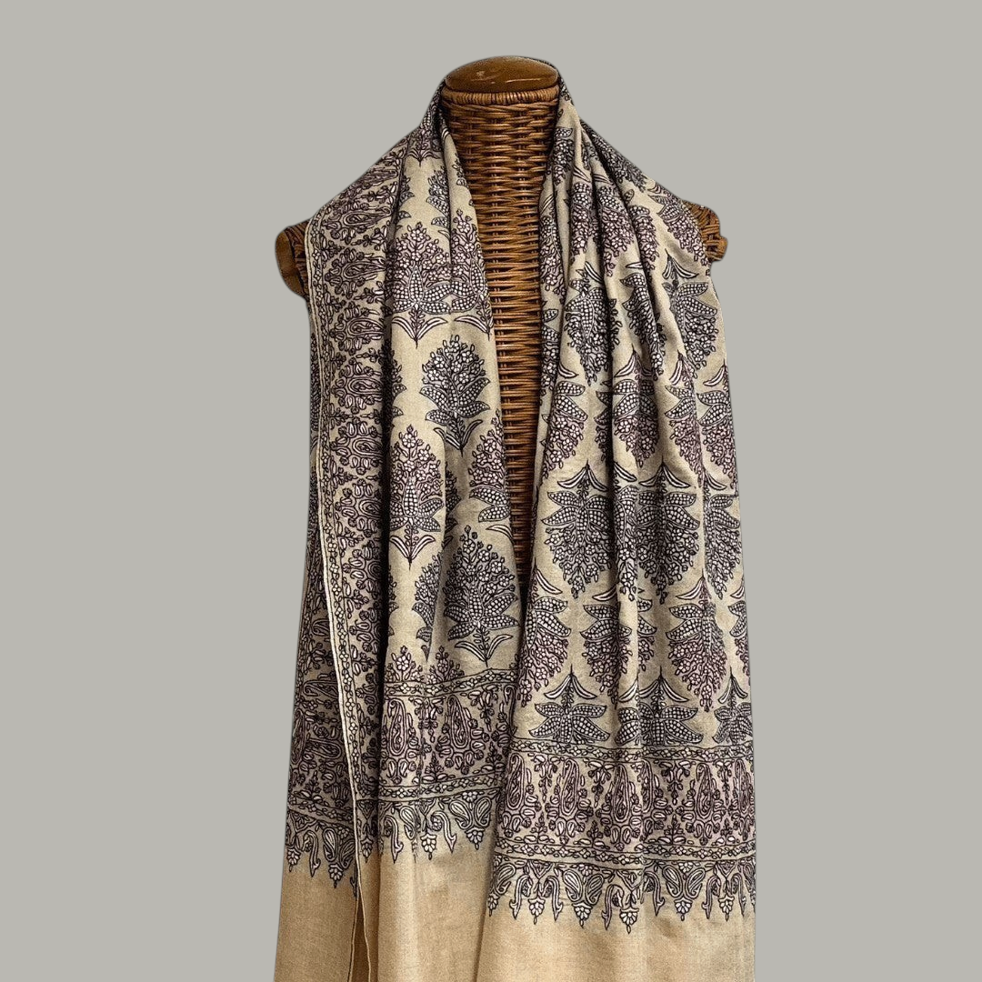 Lumora – Handwoven Cashmere Pashmina Shawl with Sozni Jamawar Embroidery | Luxury Artisan Heirloom - Indus Weavers