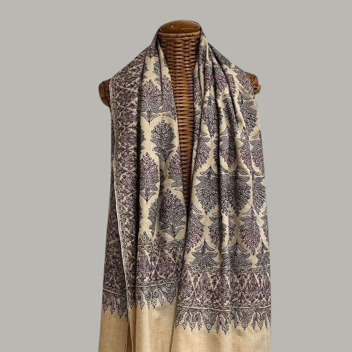Lumora – Handwoven Cashmere Pashmina Shawl with Sozni Jamawar Embroidery | Luxury Artisan Heirloom - Indus Weavers