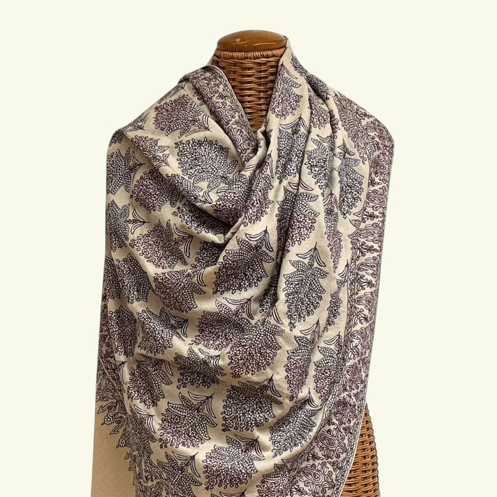 Lumora – Handwoven Cashmere Pashmina Shawl with Sozni Jamawar Embroidery | Luxury Artisan Heirloom - Indus Weavers