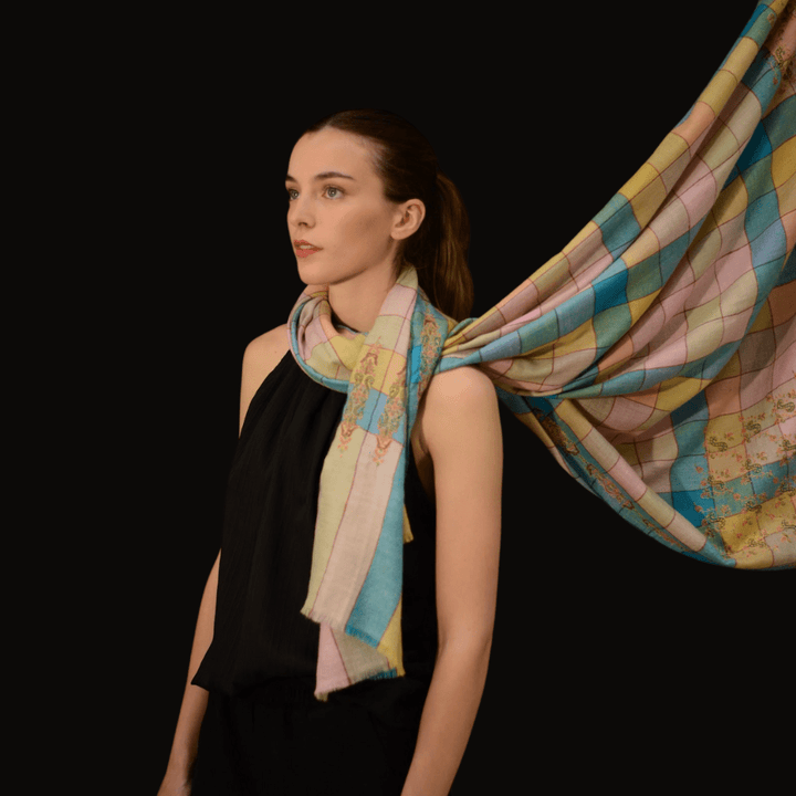Luxury Pashmina Shawl AYESHA Handcrafted Cashmere Soft Elegant Shawl - Indus Weavers
