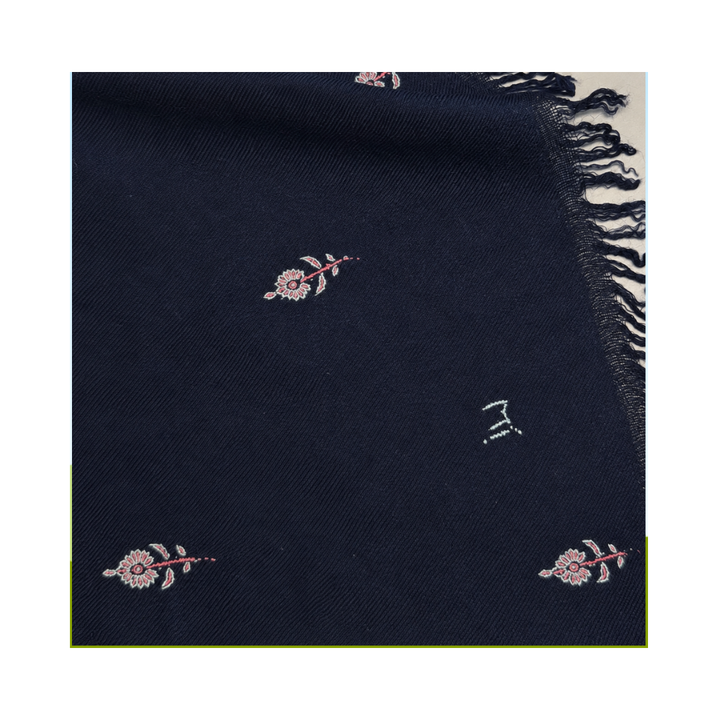 MIDNIGHT GARDEN | Hand-Embroidered Pashmina from Kashmir — Made to Order