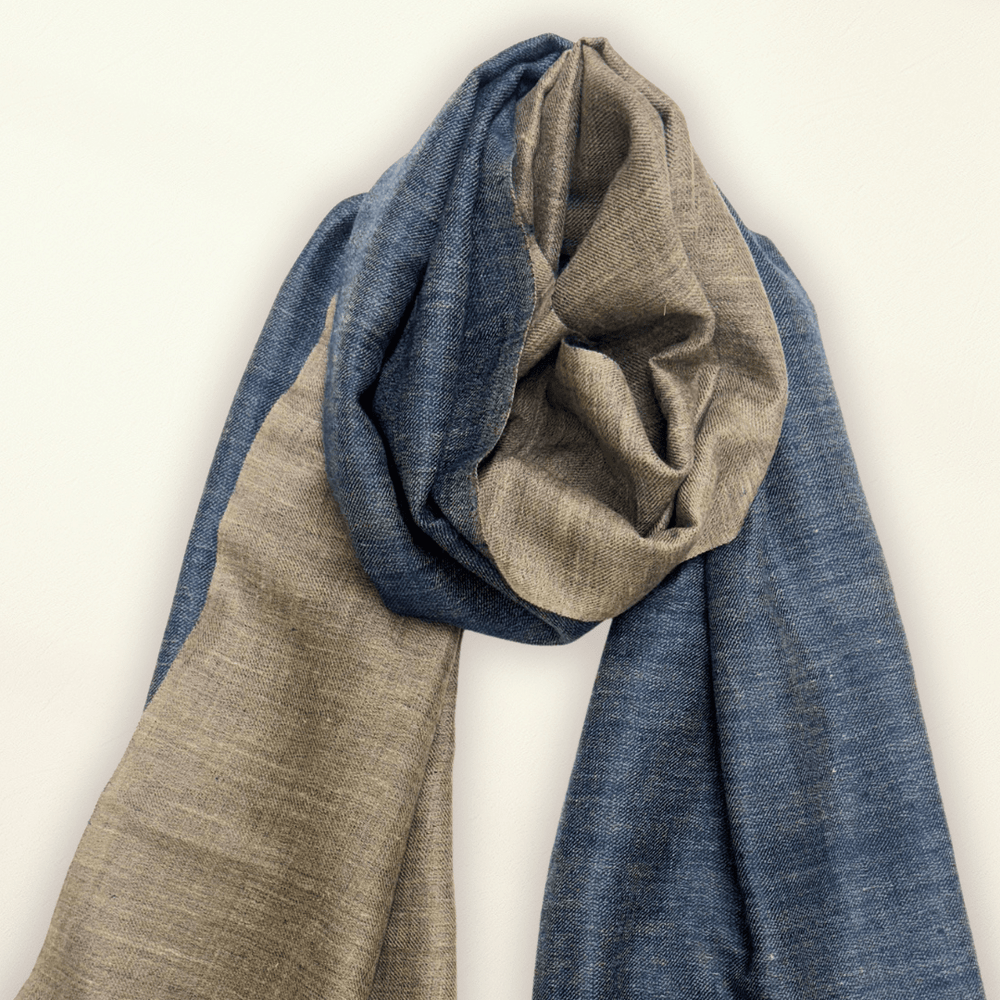 NOOR – Handwoven Reversible Pashmina Stole | Dual - Tone Cashmere Scarf & Wrap - Indus Weavers