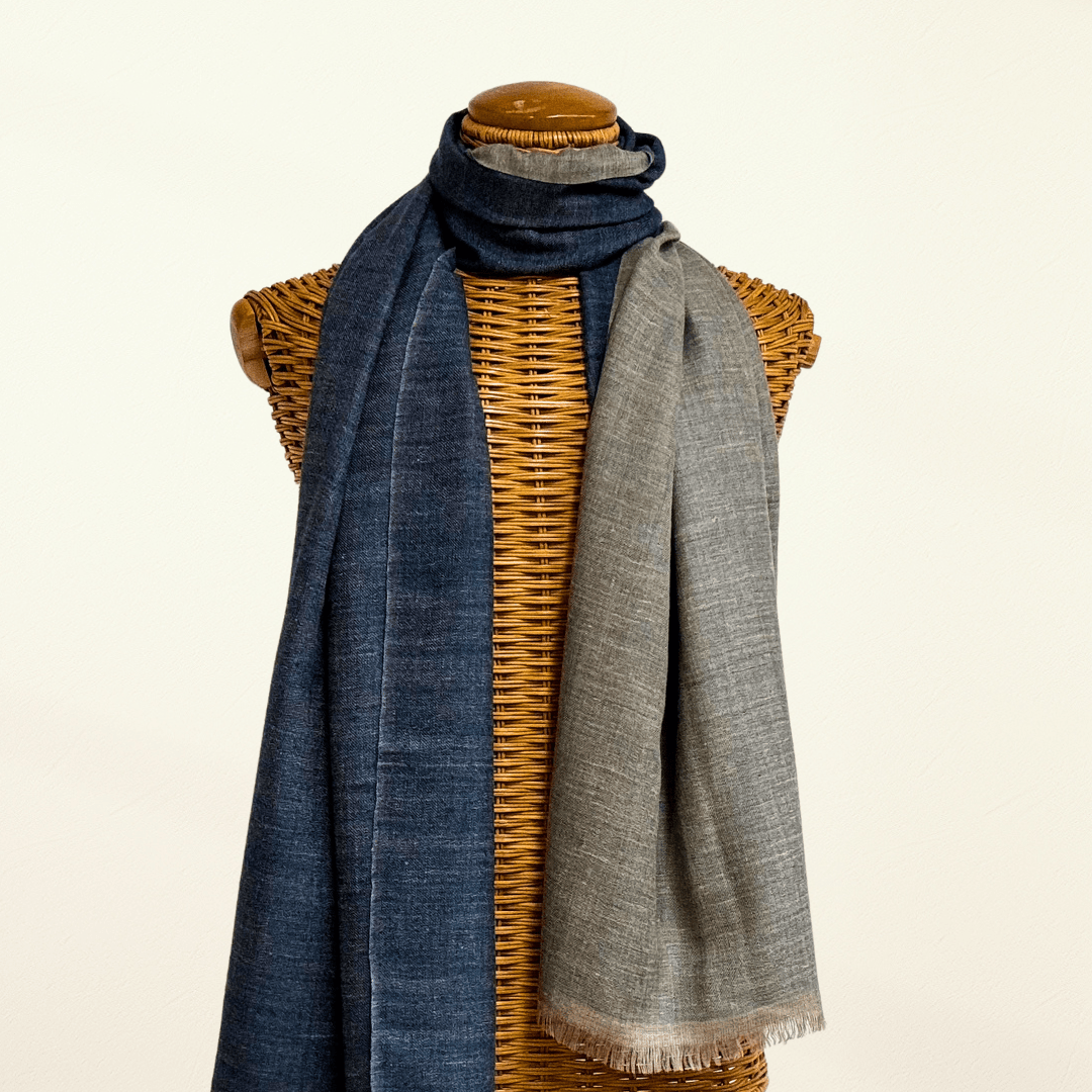 NOOR – Handwoven Reversible Pashmina Stole | Dual - Tone Cashmere Scarf & Wrap - Indus Weavers