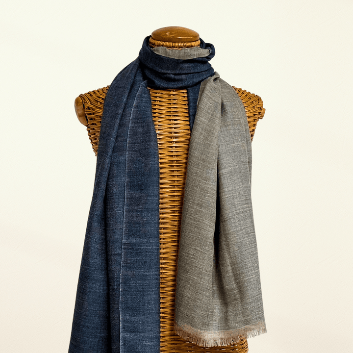 NOOR – Handwoven Reversible Pashmina Stole | Dual - Tone Cashmere Scarf & Wrap - Indus Weavers