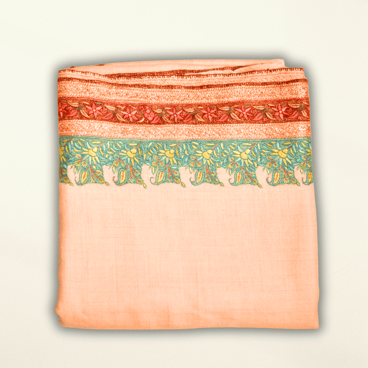 Pashmina Shawl SONA Cashmere Sozni Metallic Hand - Embroidered Wrap - Indus Weavers
