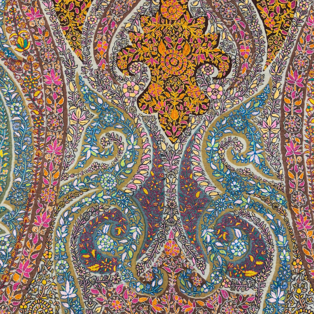 Rivora – Handwoven Kalamkari Pashmina Shawl | Luxury Cashmere Heirloom - Indus Weavers