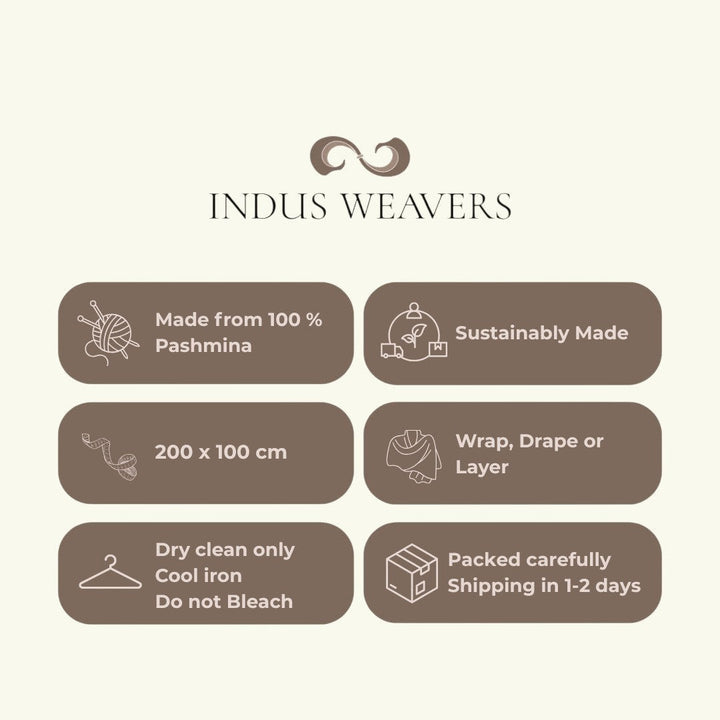 Rosara – Handwoven Ikat Pashmina Shawl | Pure Cashmere Luxury Wrap - Indus Weavers