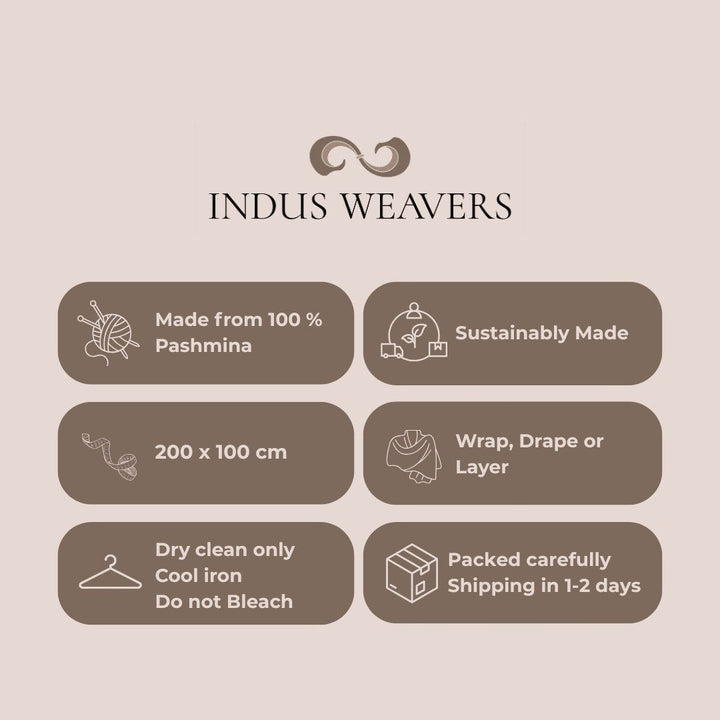 Rosara – Handwoven Ikat Pashmina Shawl | Pure Cashmere Luxury Wrap - Indus Weavers