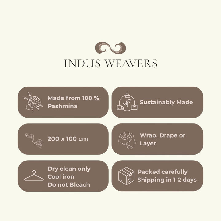 Rosara – Handwoven Ikat Pashmina Shawl | Pure Cashmere Luxury Wrap - Indus Weavers