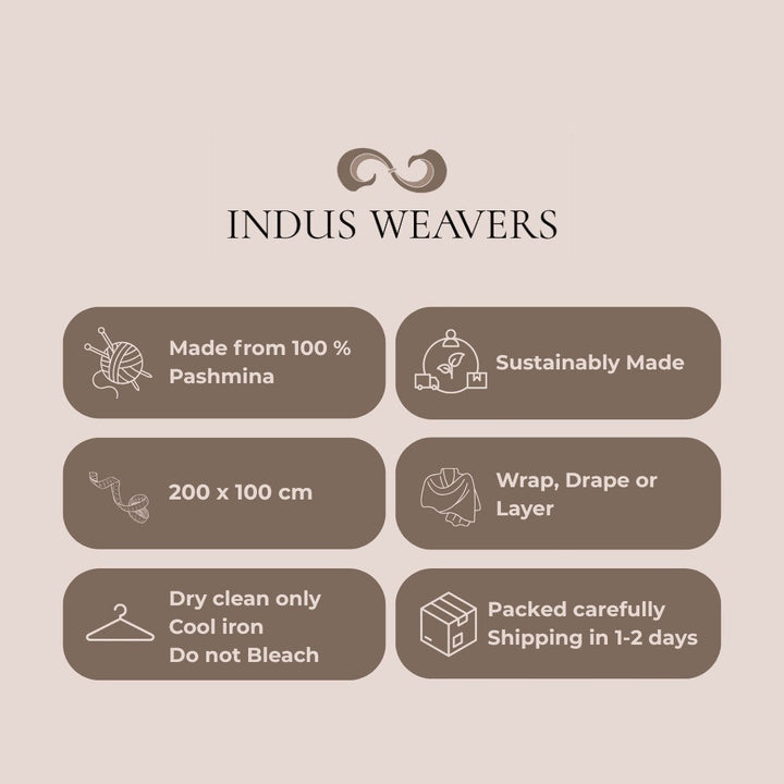 Rosara – Handwoven Ikat Pashmina Shawl | Pure Cashmere Luxury Wrap - Indus Weavers