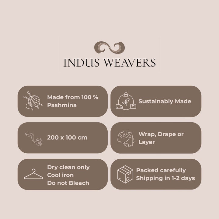 Rosara – Handwoven Ikat Pashmina Shawl | Pure Cashmere Luxury Wrap - Indus Weavers