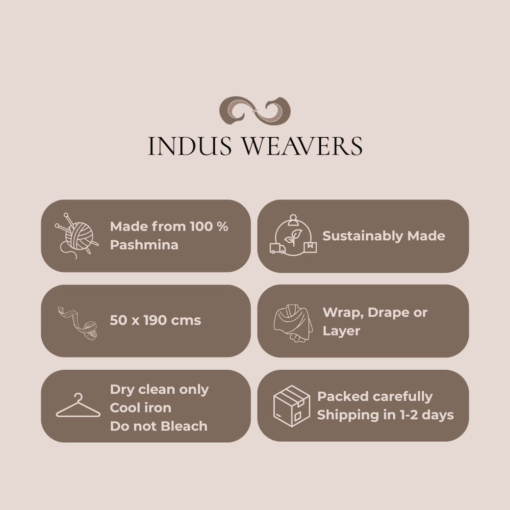Taupe Pure Pashmina Shawl - Indus Weavers
