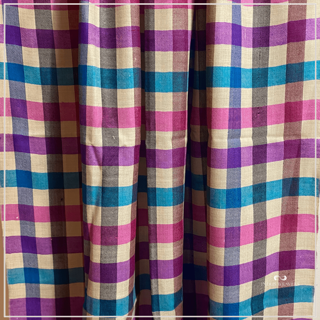Checkered Pashmina Scarf CHIP Everyday Cashmere Wrap - Indus Weavers